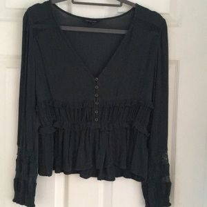American Eagle Dark Green blouse